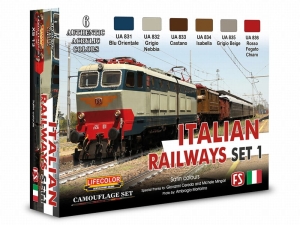 Set de colores camuflaje LifeColor XS13 ITALIAN RAILWAYS SET1