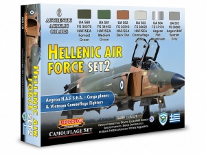 Set de colores camuflaje LifeColor XS16 HELLENIC AIR FORCE SET2