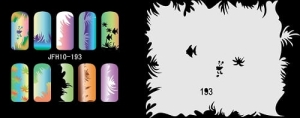 Patrón Fengda aerografía uñas JFH10-193