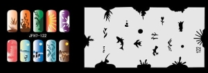 Patrón Fengda aerografía uñas JFH07-122