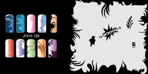 Patrón Fengda aerografía uñas JFH10-189