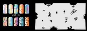 Patrón Fengda aerografía uñas JFH07-123