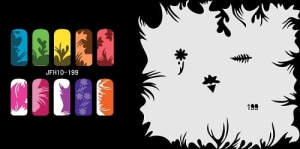 Patrón Fengda aerografía uñas JFH10-199