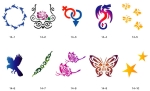  Set de plantillas para tatuaje temporal brillante  Fengda S14