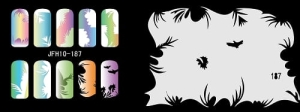 Patrón Fengda aerografía uñas JFH10-187