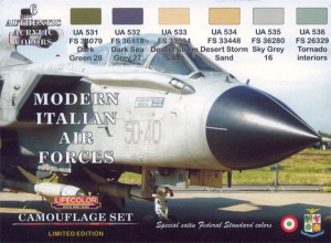 Set de colores camuflaje LifeColor XS07 MODERN ITALIAN AIR FORCES