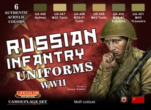 Set colores temáticos LifeColor CS42 - Russian Infantry Uniforms