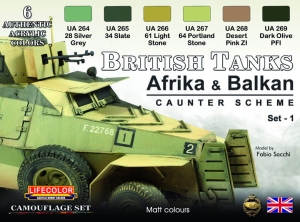 Set colores temáticos LifeColor CS43 British Tanks Afrika & Balkan