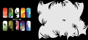 Patrón Fengda aerografía uñas JFH10-196