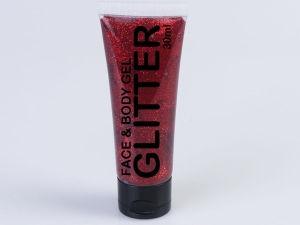 Glitter Gel Tube red 30 ml