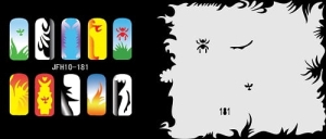 Patrón Fengda aerografía uñas JFH10-181