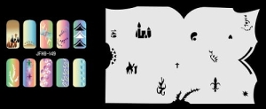 Patrón Fengda aerografía uñas JFH08-149