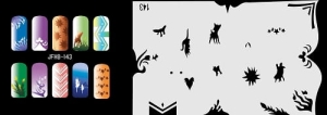 Patrón Fengda aerografía uñas JFH08-143